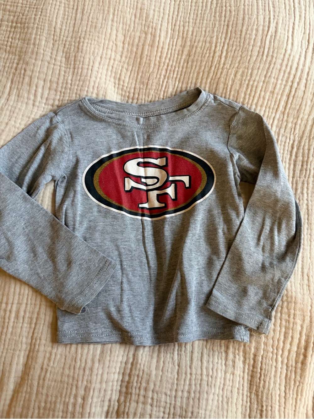 NFL Youth Gray Long-Sleeve Shirt with Red & Gold SF Logo